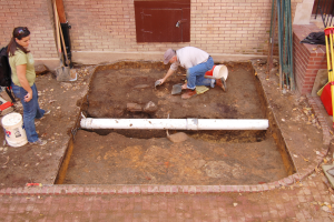 Excavation showing modern drain
